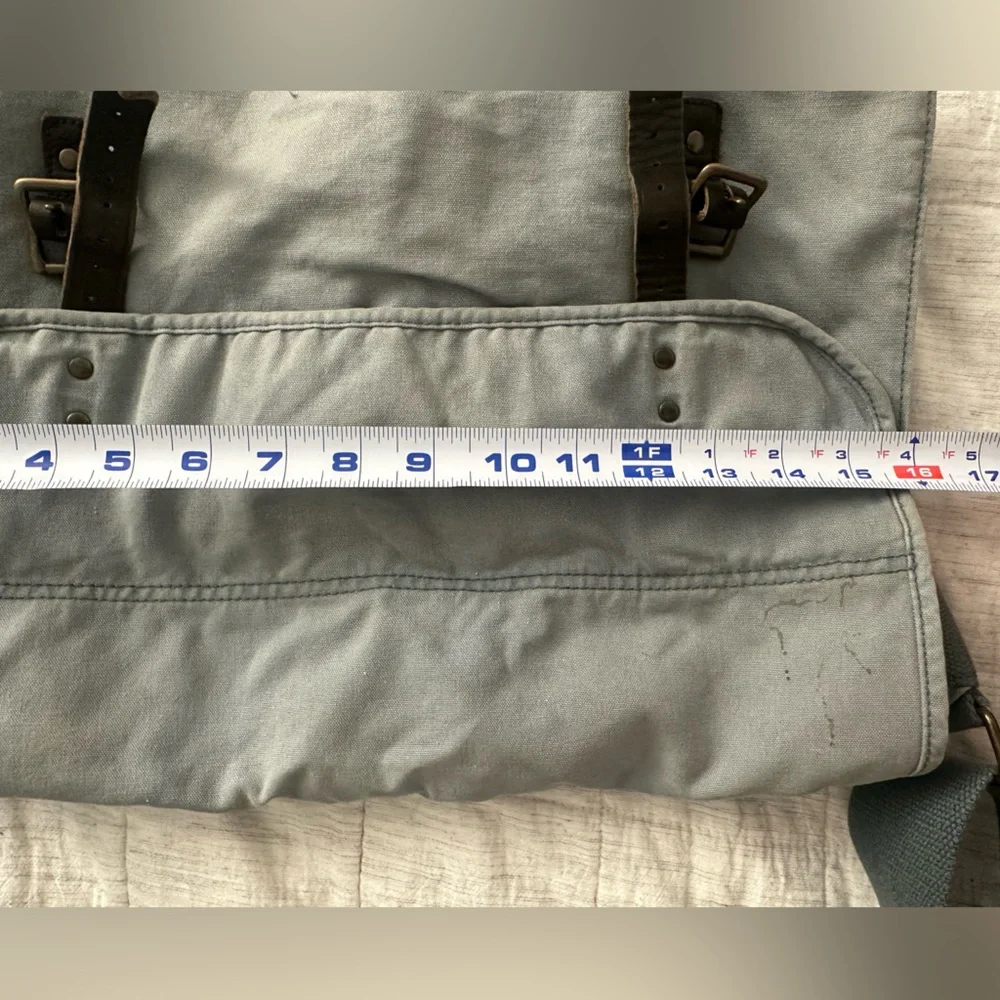 J. CREW Canvas Messenger Bag - Light Blue